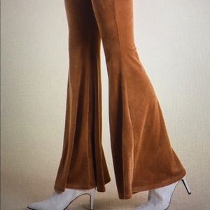 High Waist Velvet Bell Bottom Flares